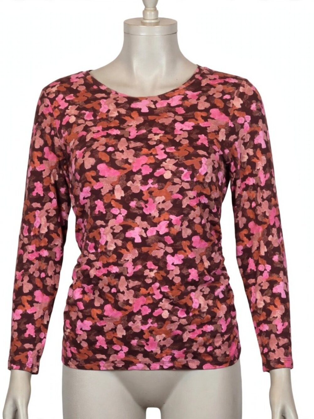 Denim & Co Floral Print Top 1X